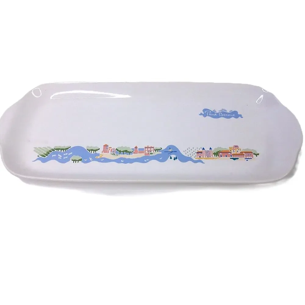 Vintage 1987 Paul Bocuse Robinson Tray Platter La Vallee Town Scene Pottery